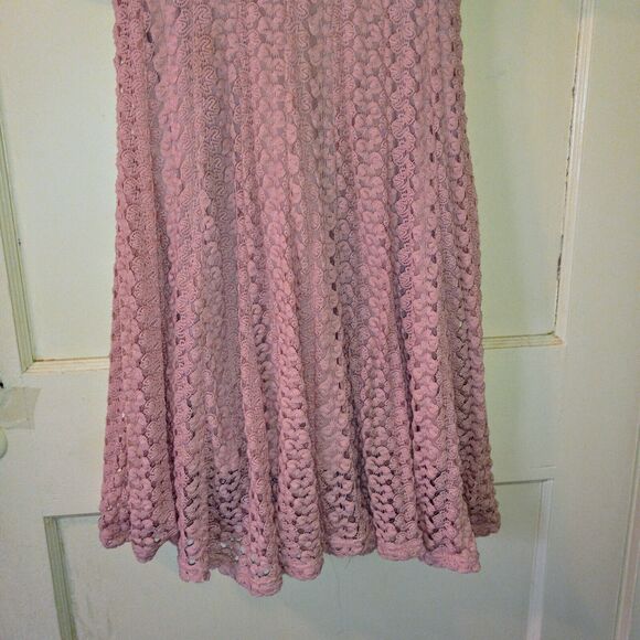 Chris McLaughlin Size 6 Crochet Lace Fit N Flare Dress-Elbow Sleeve-Lined - Picture 4 of 9